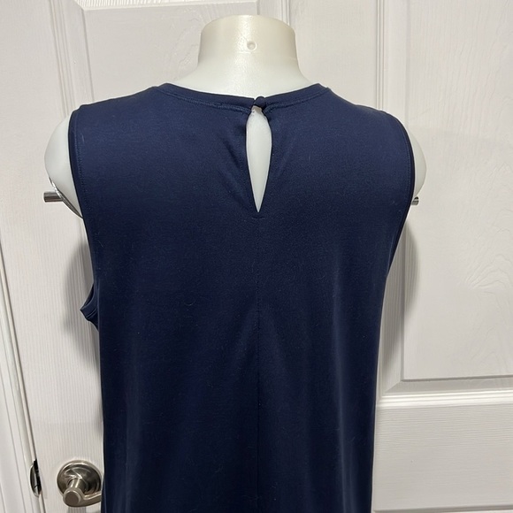 Eileen Fisher navy blue midi length tank dress size Medium - Picture 4 of 12